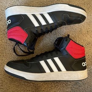 Adidas Black and Red High Tops